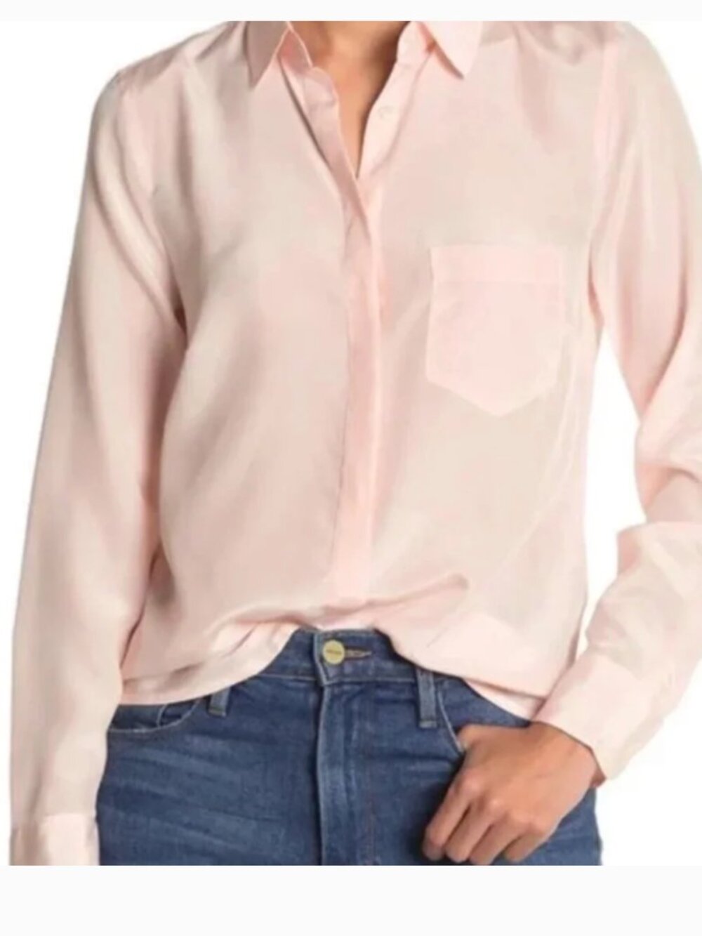 J.CREW NWT 365 100% Silk Boy Shirt Soft Petal Pink Small